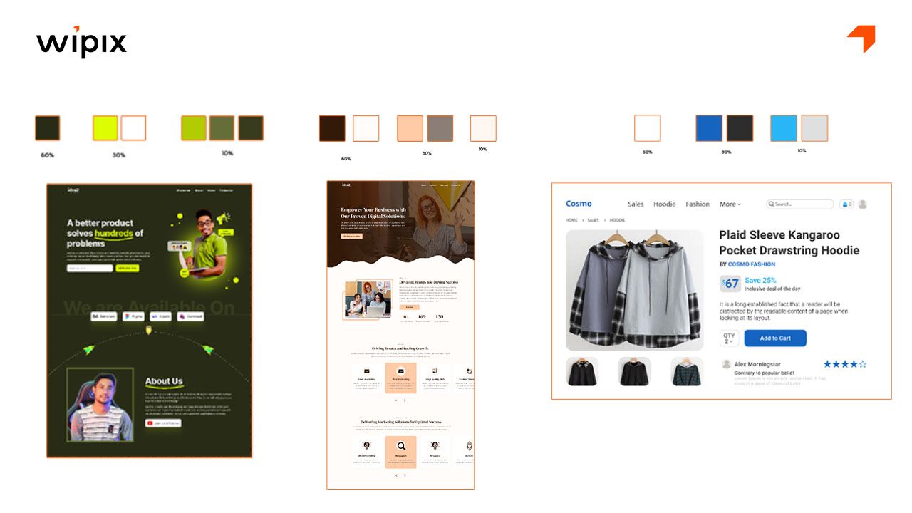 Ứng dụng thực tế của màu nóng và màu lạnh trong thiết kế website
