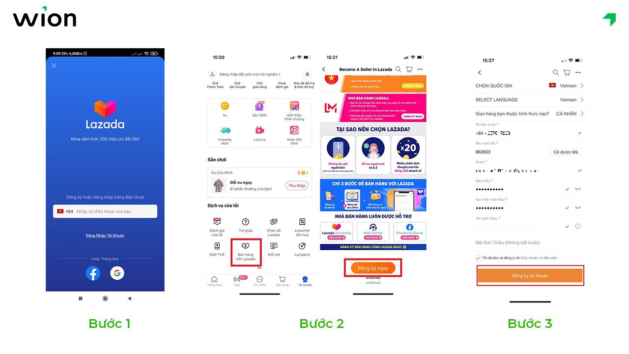 Cách đăng ký bán hàng trên Lazada bằng điện thoại