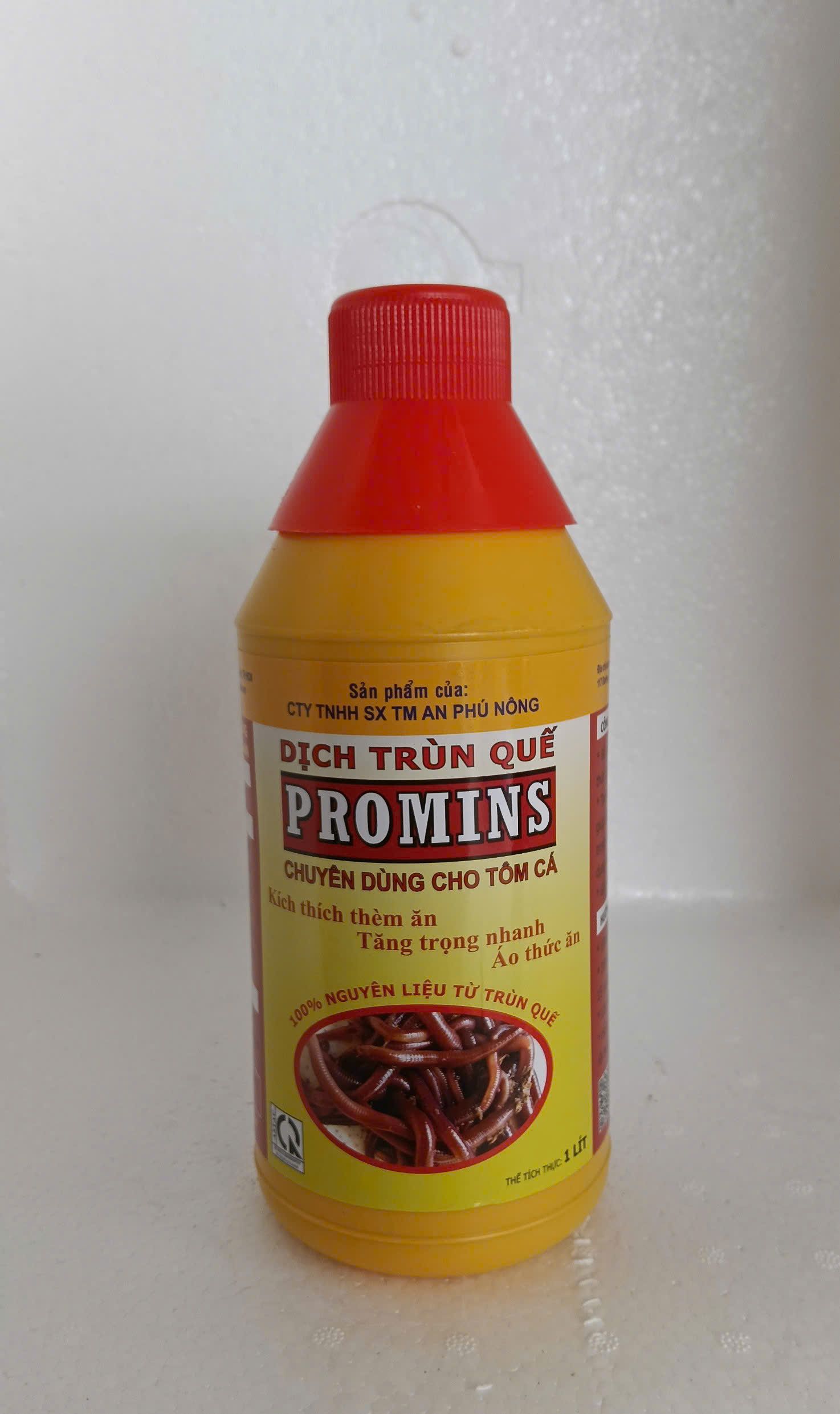 Dịch trùn quế PROMINS 1 lít bổ sung dinh dưỡng cho tôm cá