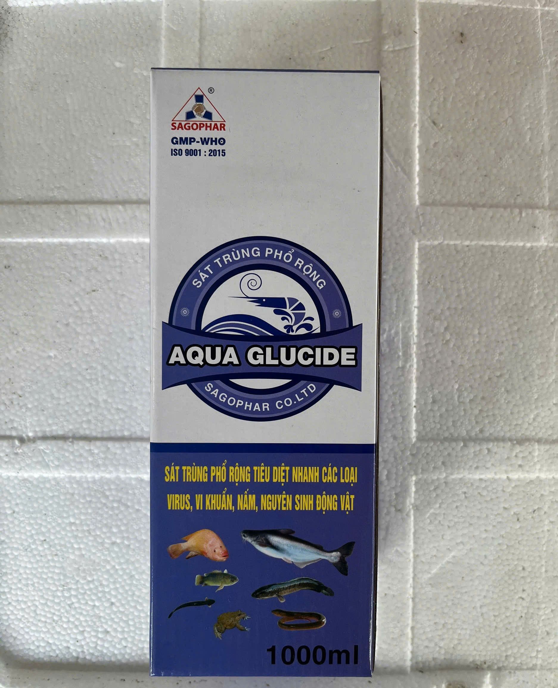 Chai AQUA GLUCIDE 1 lít SAGOPHAR diệt virus vi khuẩn nấm