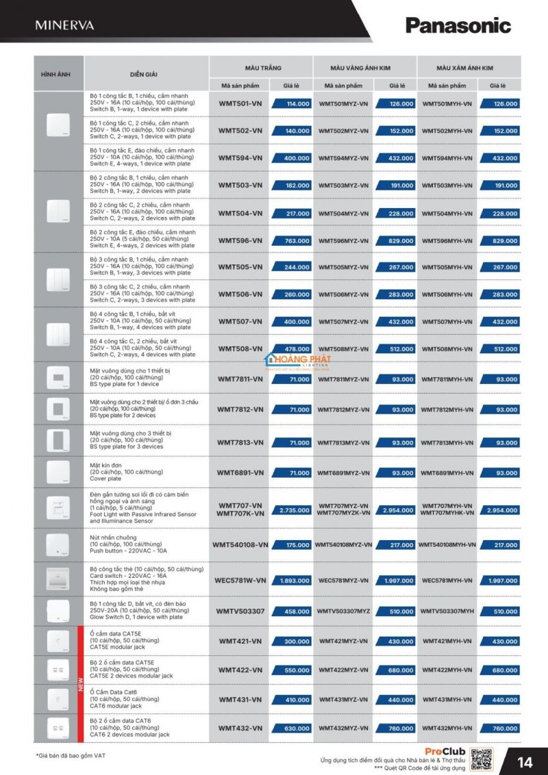 Catalogues thiết bị điện Panasonic mới nhất 2026