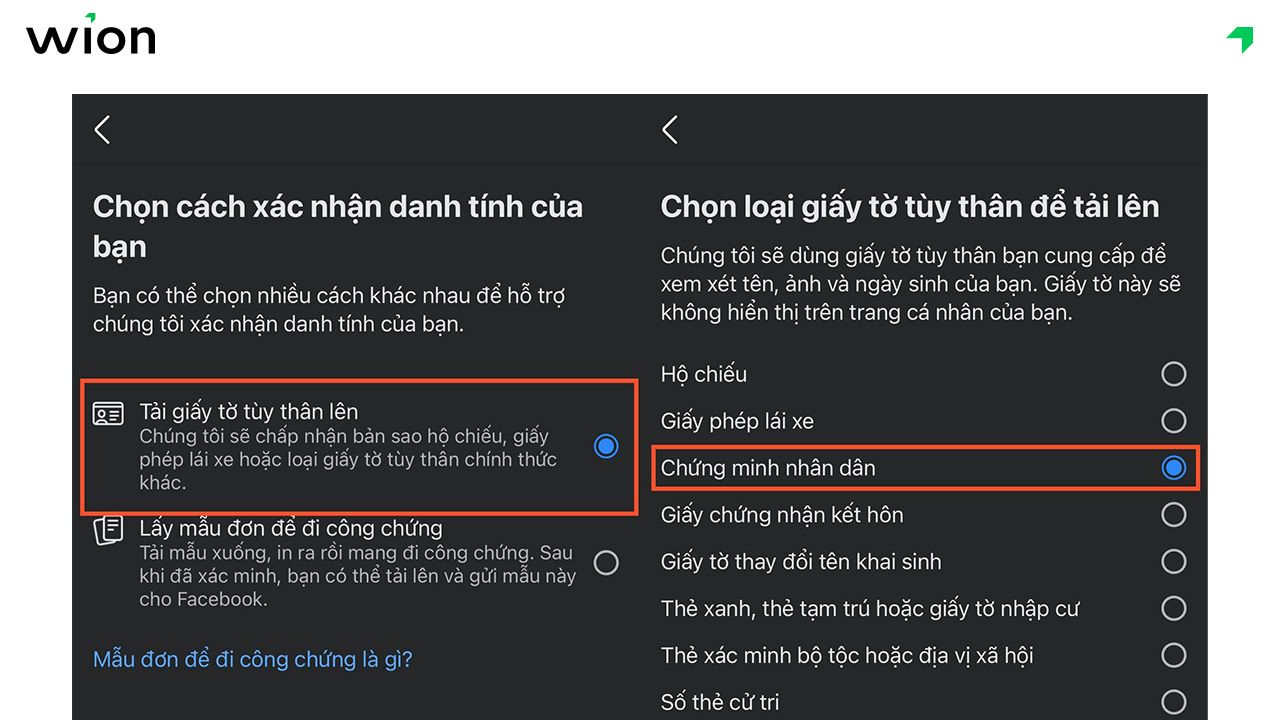 Xác minh danh tính bằng giấy tờ (CMND/CCCD, hộ chiếu)