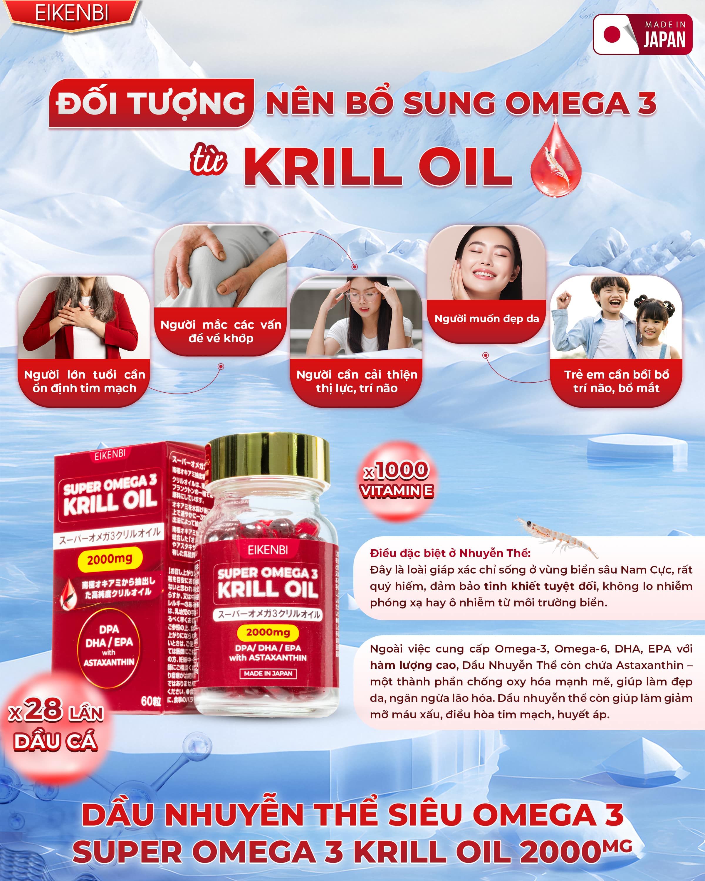 Đối tượng sử dụng&nbsp;viên uống dầu nhuyễn thể Krill Oil Omega 3
