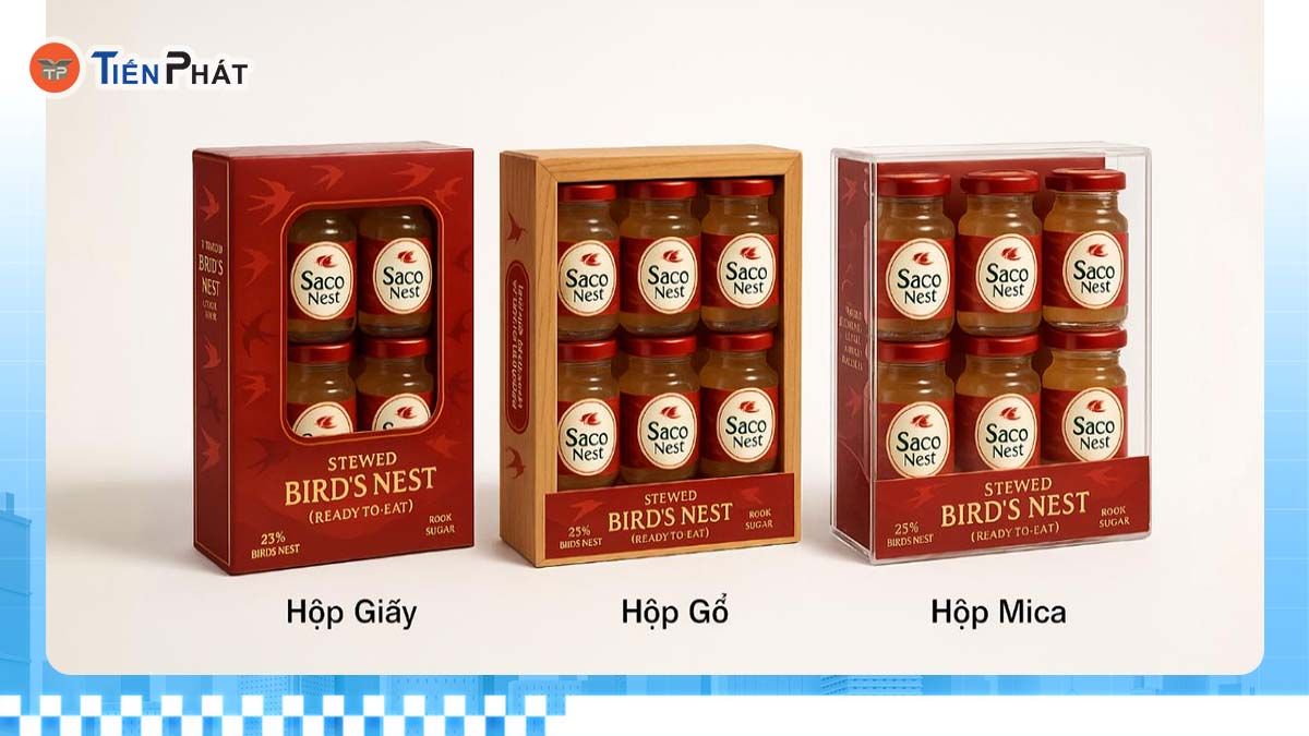 Chọn chất liệu hộp yến ảnh hưởng đến size thế nào?