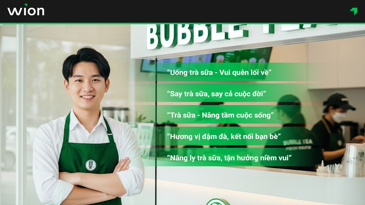 Gợi ý các câu slogan quán trà sữa hay, thu hút