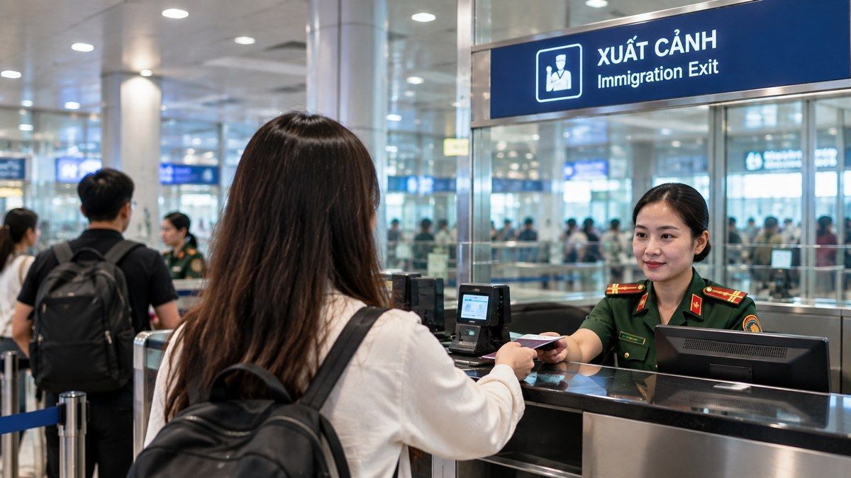 Hành khách làm thủ tục xuất cảnh tại Tân Sơn Nhất