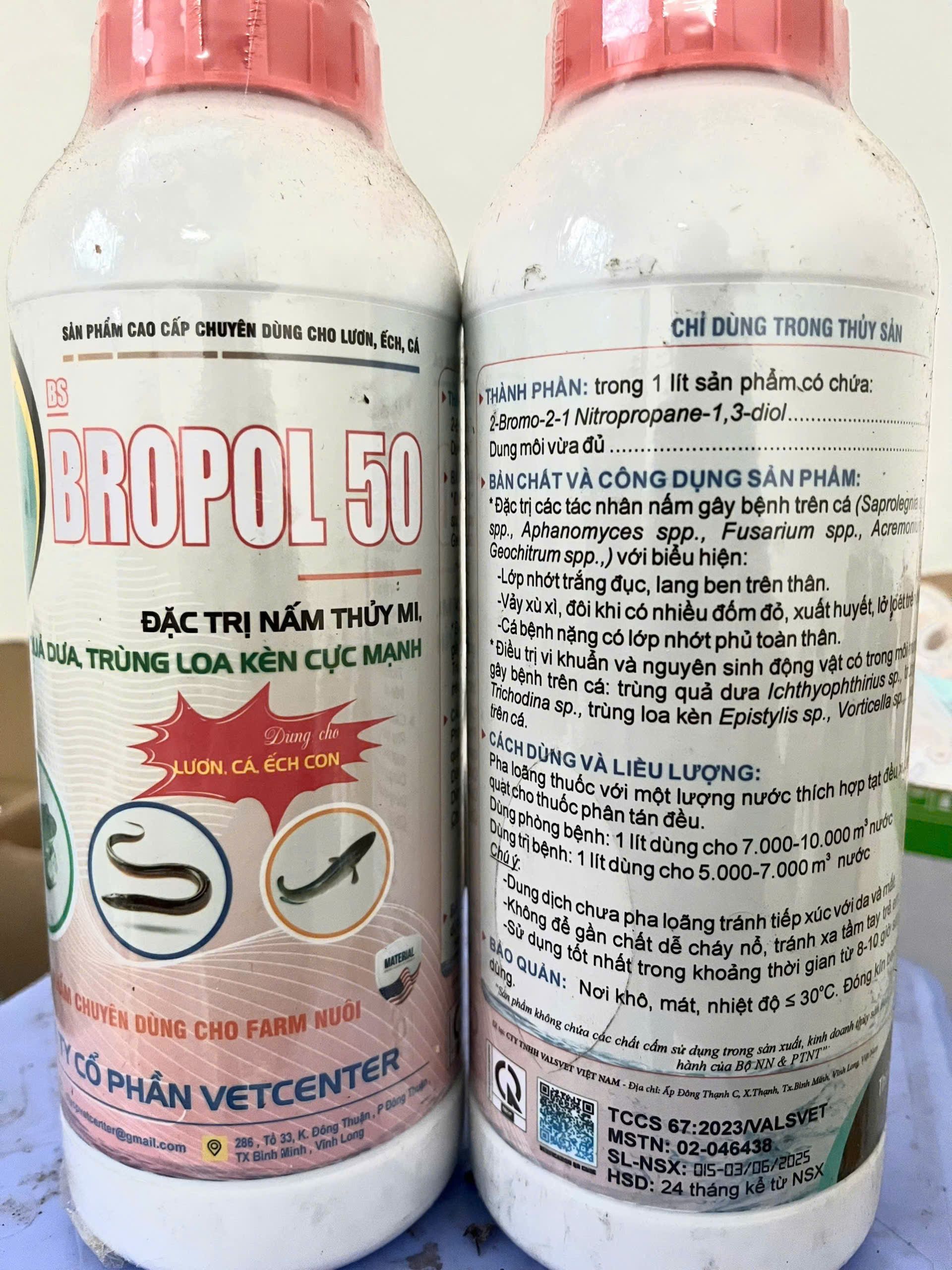 Thuốc Bropol 50 trị trùng loa kèn, trùng quả dưa trong thủy sản
