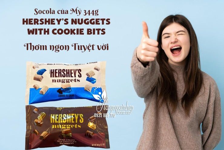 Socola Hershey’s Nuggets With Cookie Bits 344g của Mỹ 23