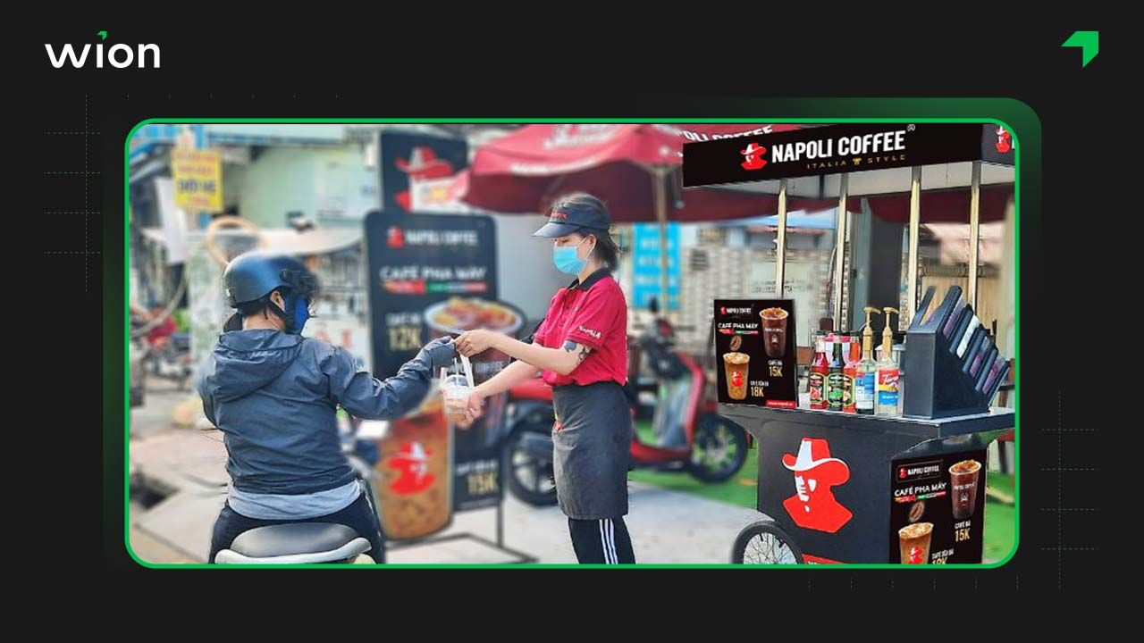 Napoli Coffee thương hiệu nhượng quyền xe cà phê mang đi