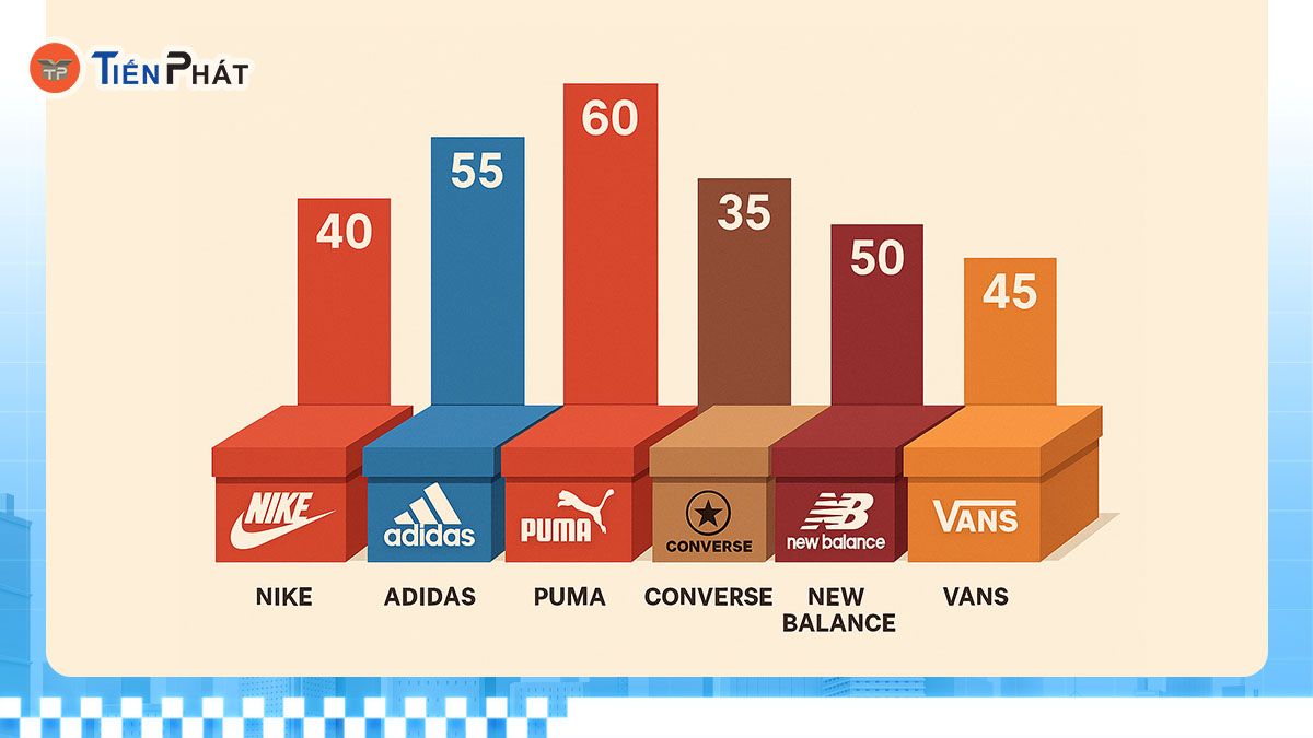 So sánh kích thước hộp giày Nike và các thương hiệu phổ biến