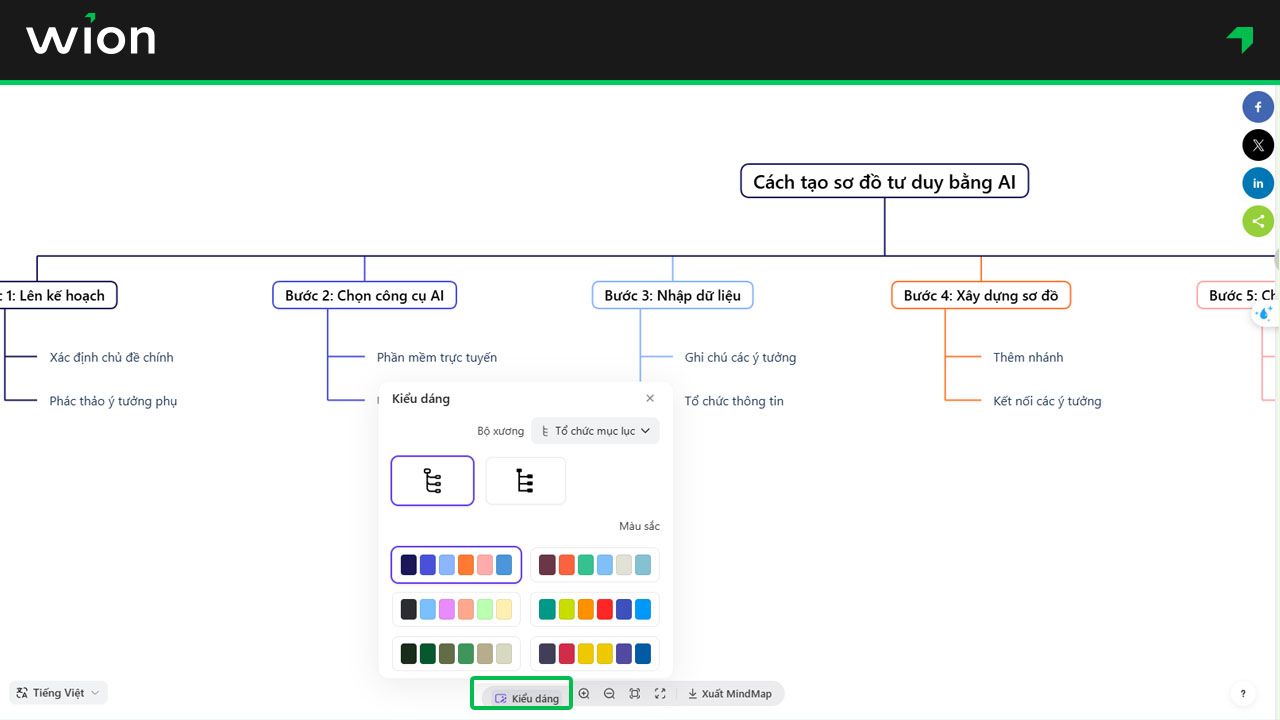 Bước 4 - Tạo sơ đồ tư duy bằng AI với Monica