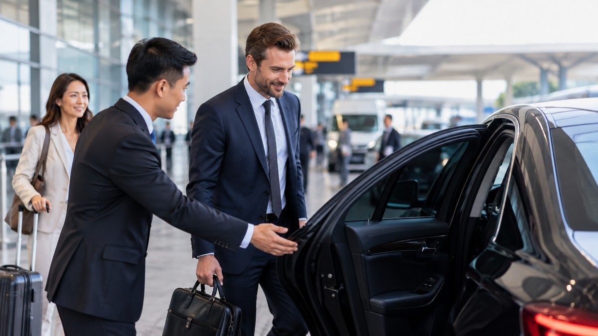 Xe đón đối tác nước ngoài tại Tân Sơn Nhất