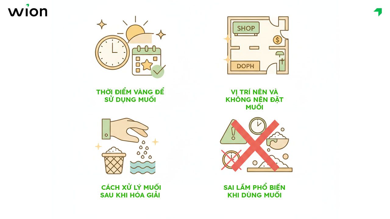 Lưu ý khi dùng muối để hóa giải buôn bán ế ẩm