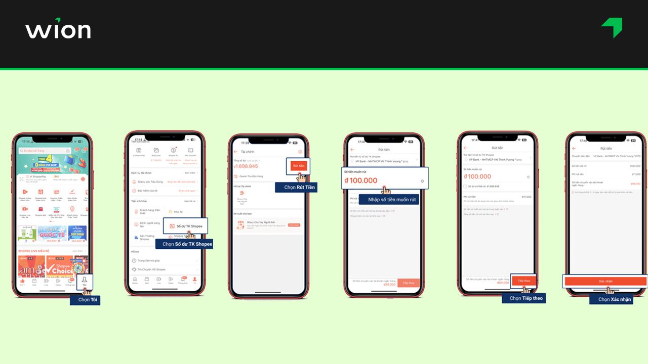 Cách rút tiền từ số dư tài khoản Shopee không mất phí