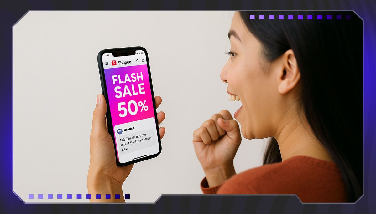 Chatbot AI Shopee gửi thông báo khuyến mãi