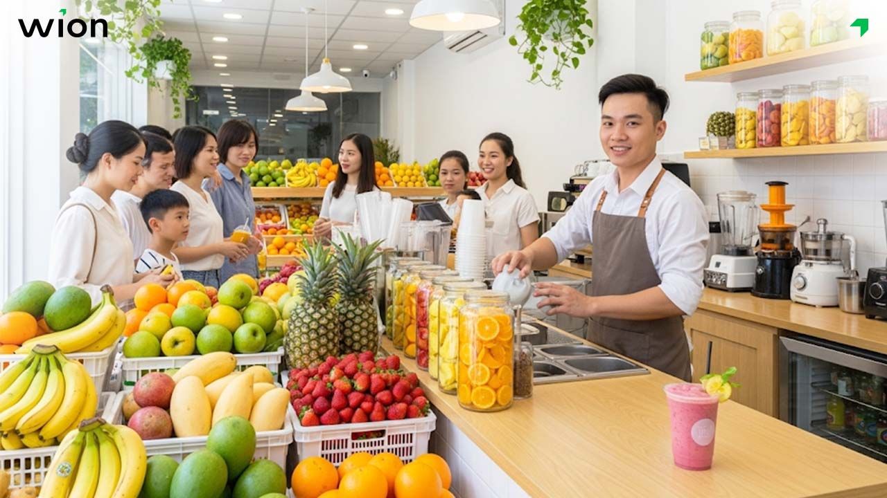 Các dịch vụ đi kèm làm sinh tố, nước ép,...