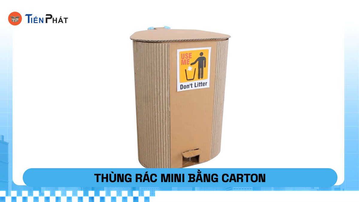 Thùng rác mini từ bìa cứng