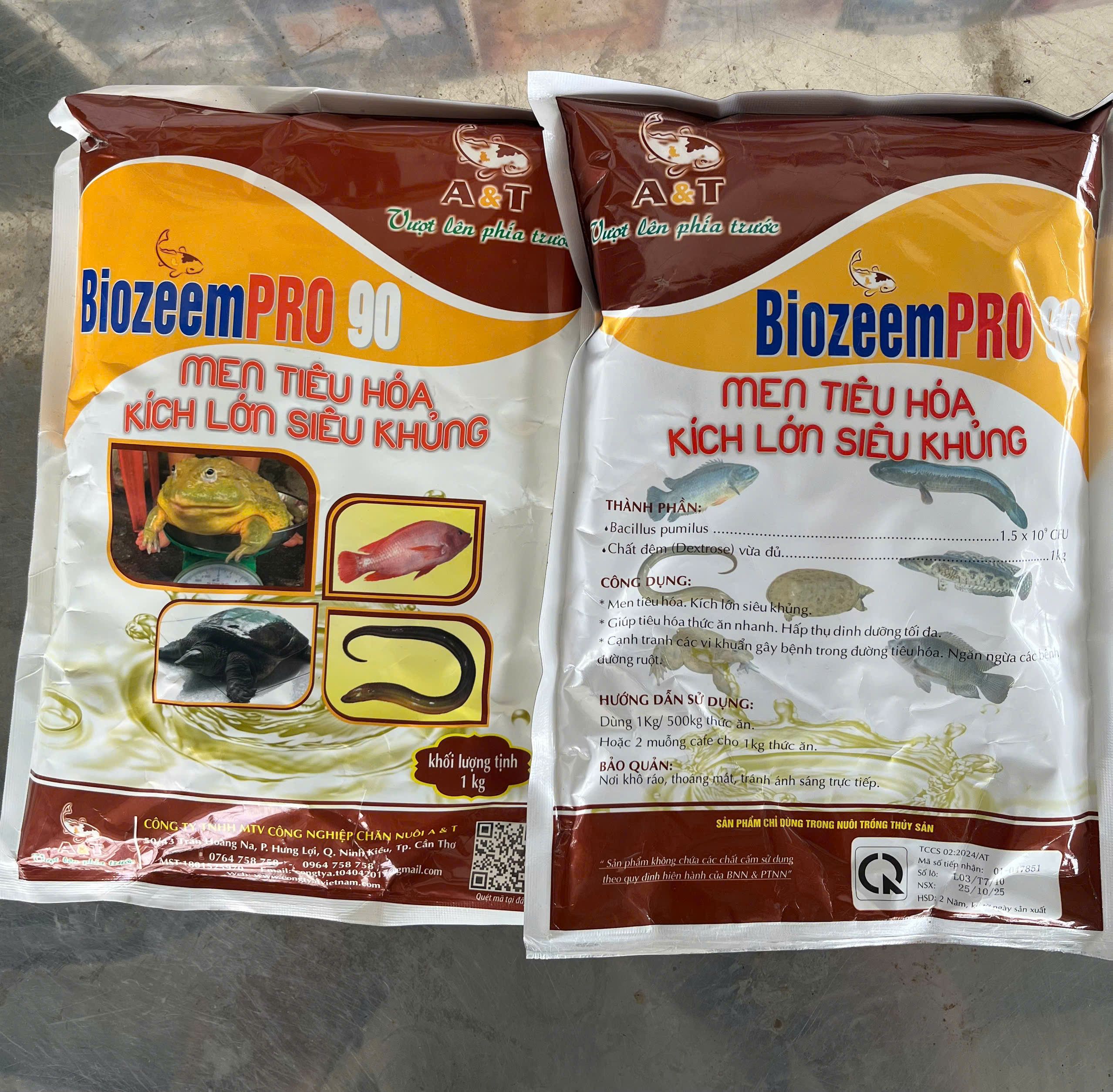 Biozeem PRO 90 men tiêu hóa kích lớn siêu khủng cho cá, lươn, ếch, ba ba