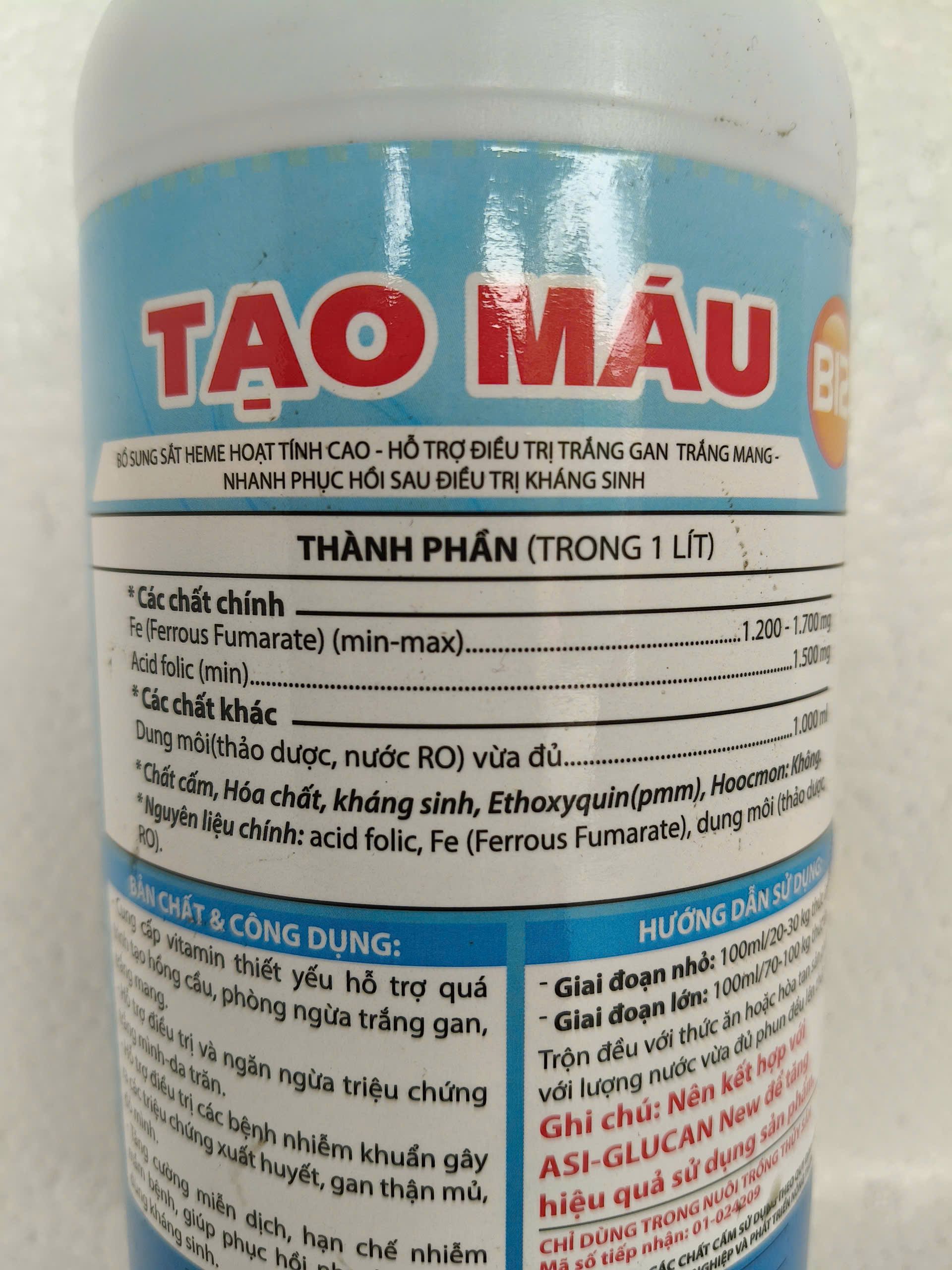 Thành phần TẠO MÁU B12 ASIFAC chứa Ferrous Fumarate và Acid Folic