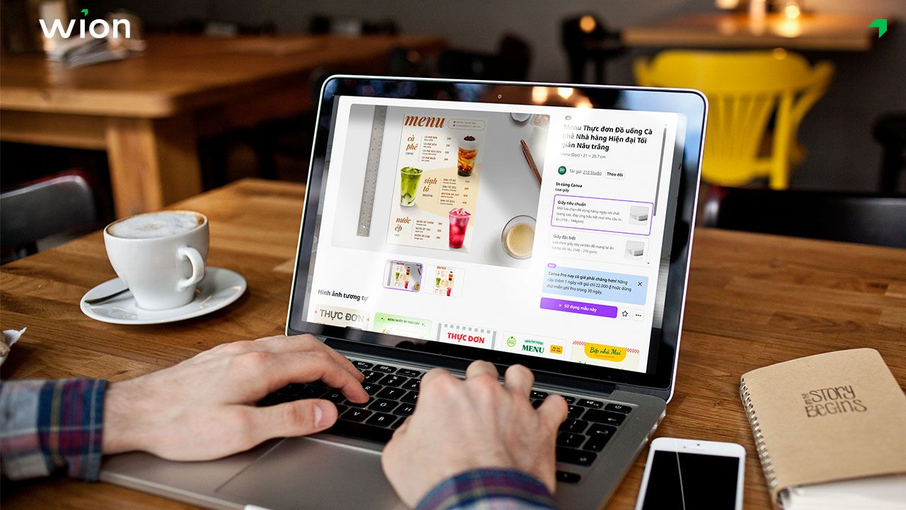 Sử dụng canva để thiết kế mẫu menu quán cafe