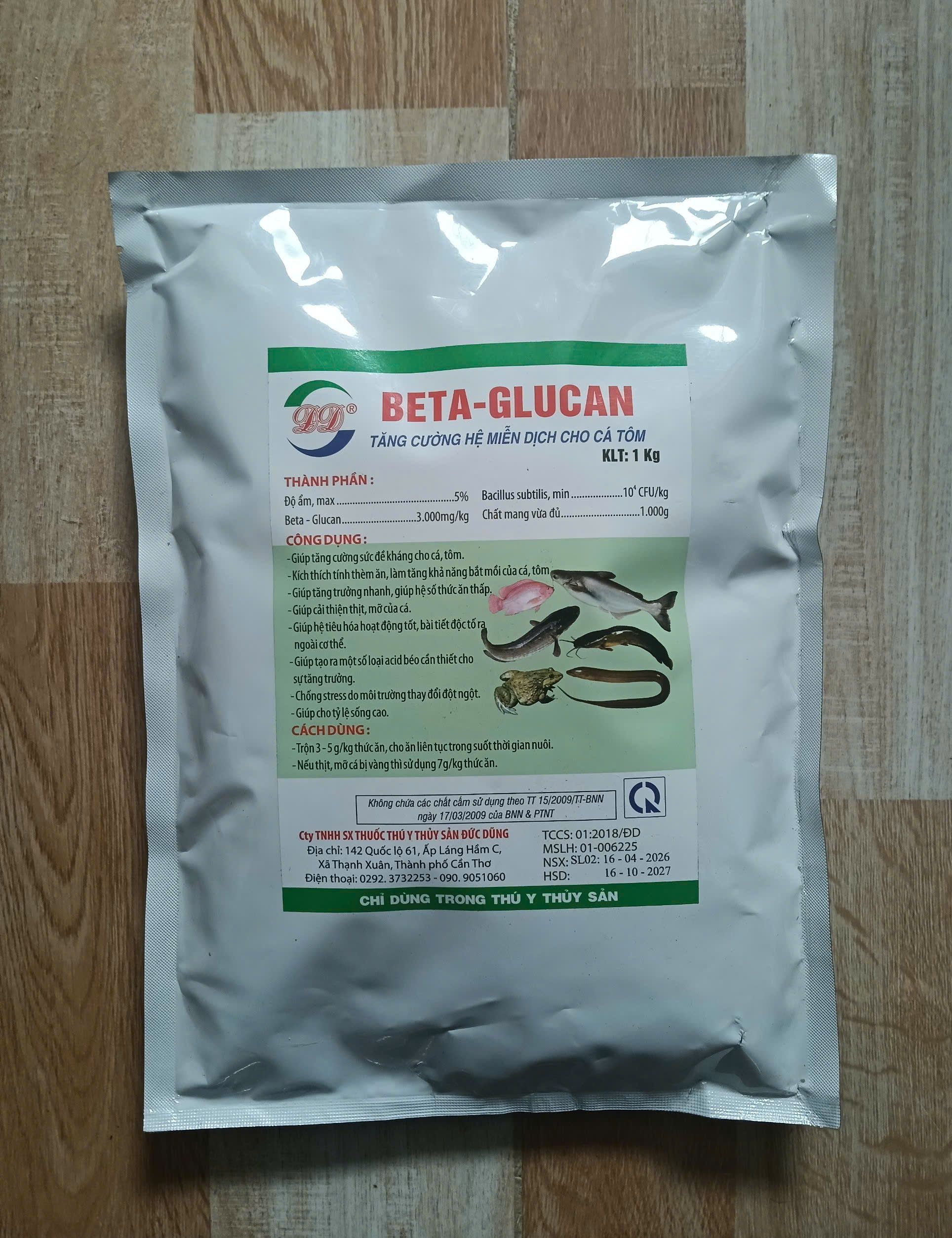 Beta Glucan 1kg tăng cường miễn dịch cho cá tôm