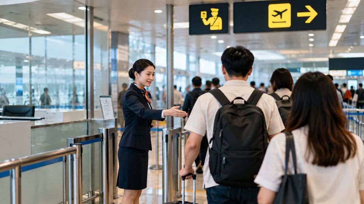 Nhân viên hỗ trợ hành khách làm thủ tục tại Tân Sơn Nhất