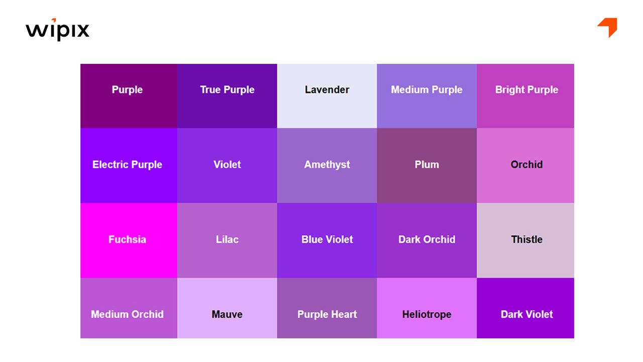 Các sắc độ của màu tím phổ biến và ý nghĩa