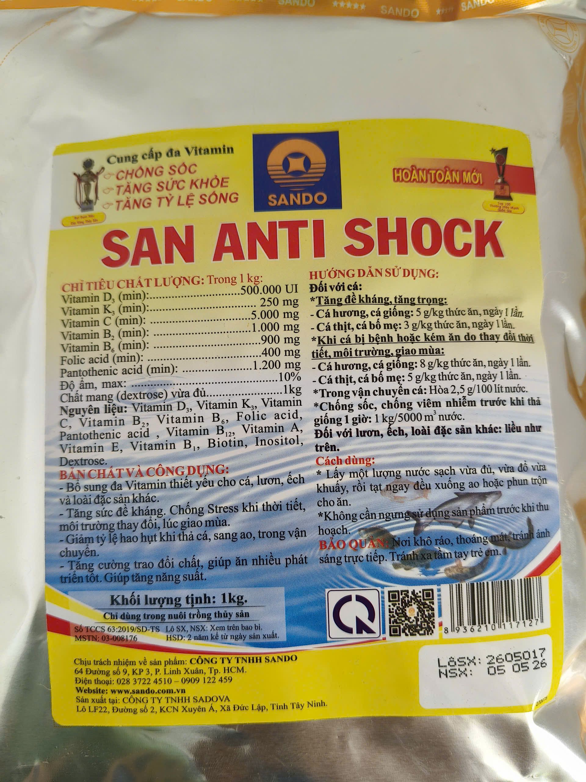 SAN ANTI SHOCK SANDO bổ sung vitamin chống sốc cho cá