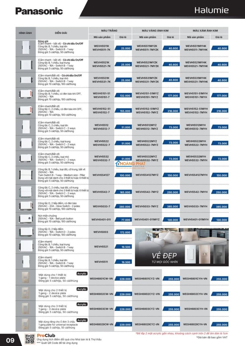 Catalogues thiết bị điện Panasonic mới nhất 2026