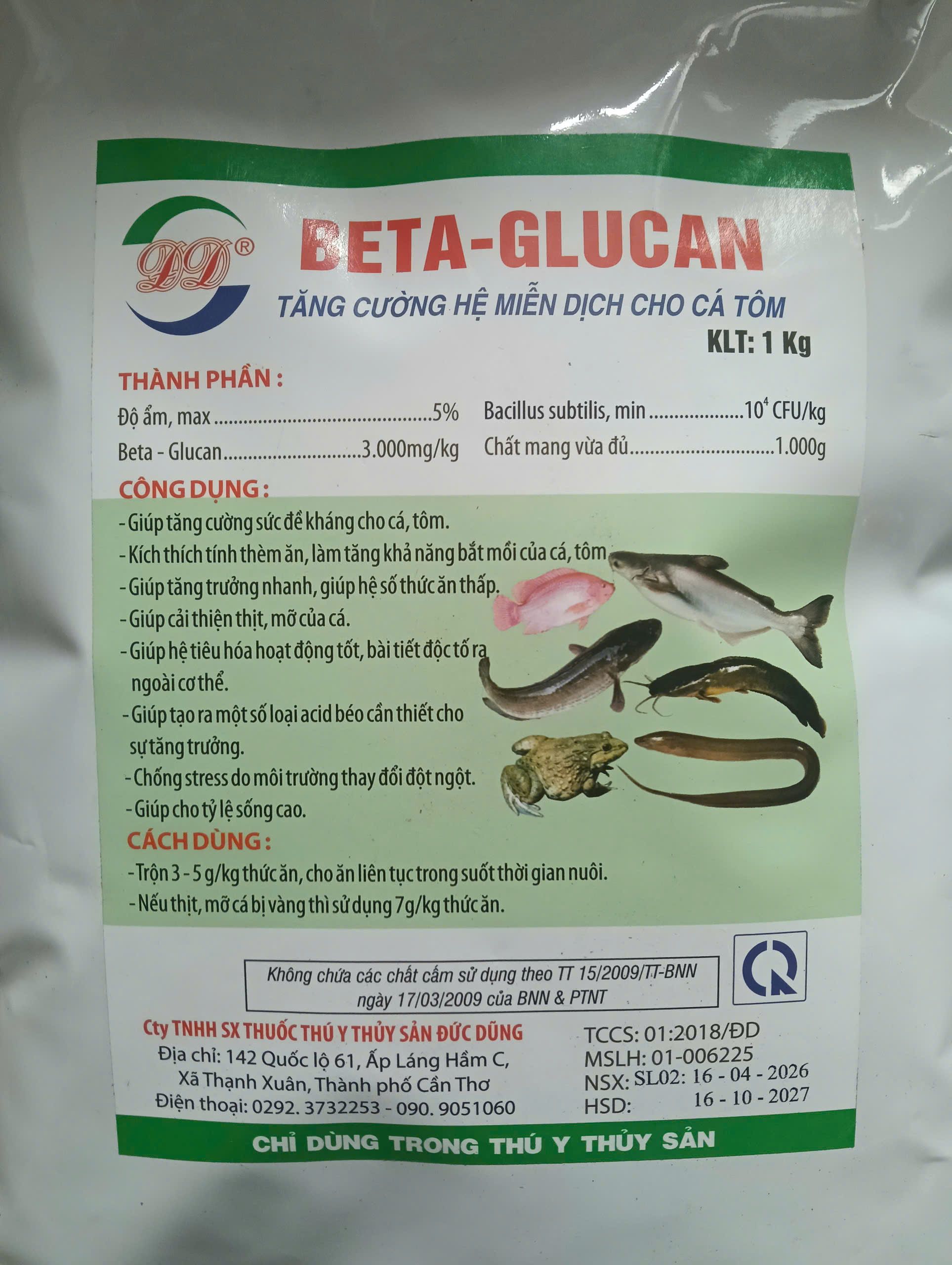 Beta Glucan thành phần công dụng bổ sung dinh dưỡng thủy sản