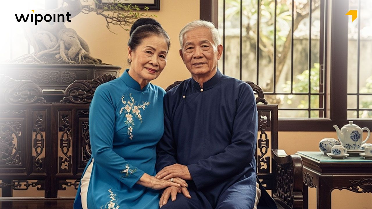 Bộ ảnh chân dung cha mẹ theo phong cách hoài cổ