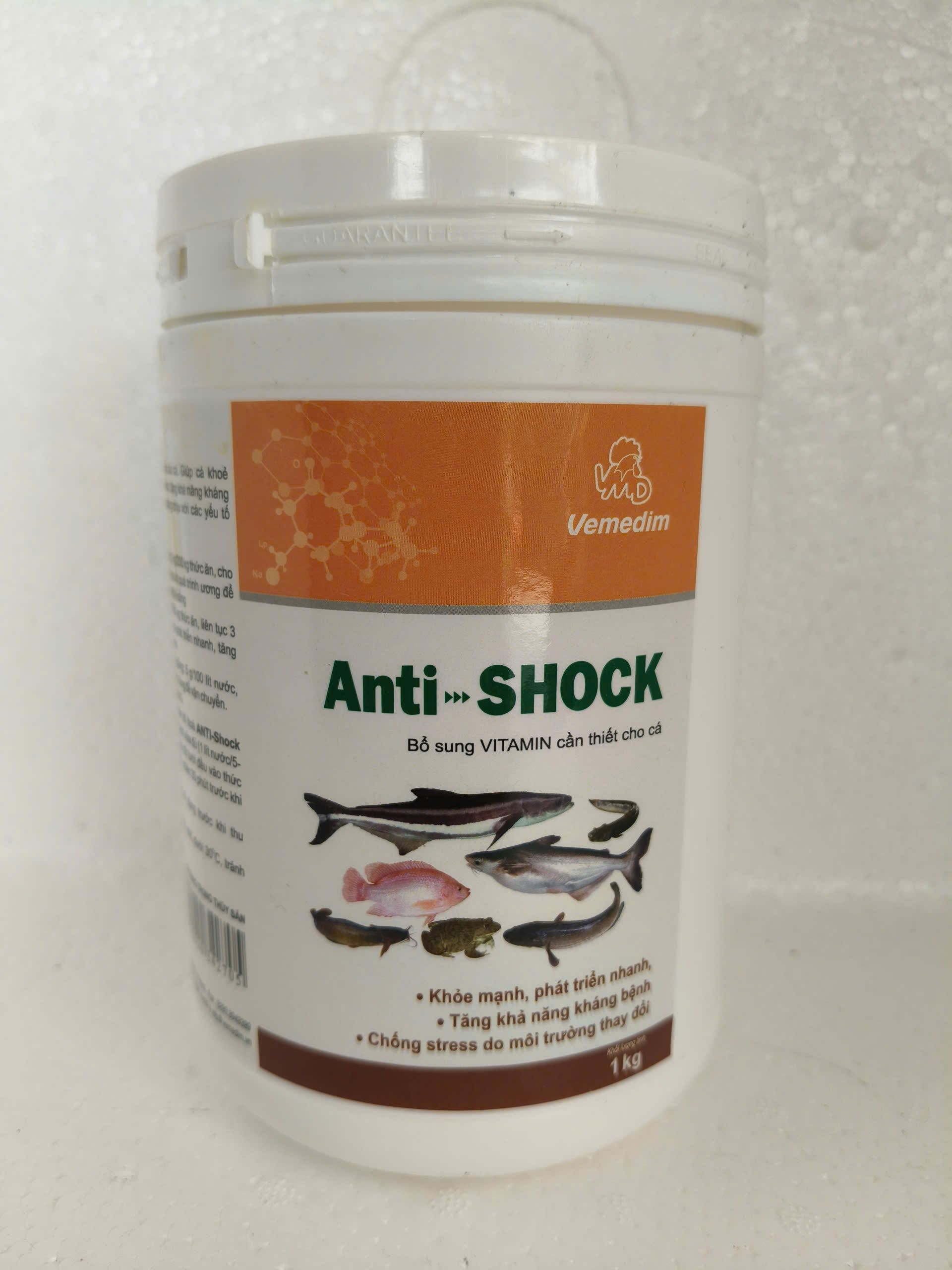 Anti Shock Vemedim 1kg bổ sung vitamin chống sốc chống stress cho cá nuôi.